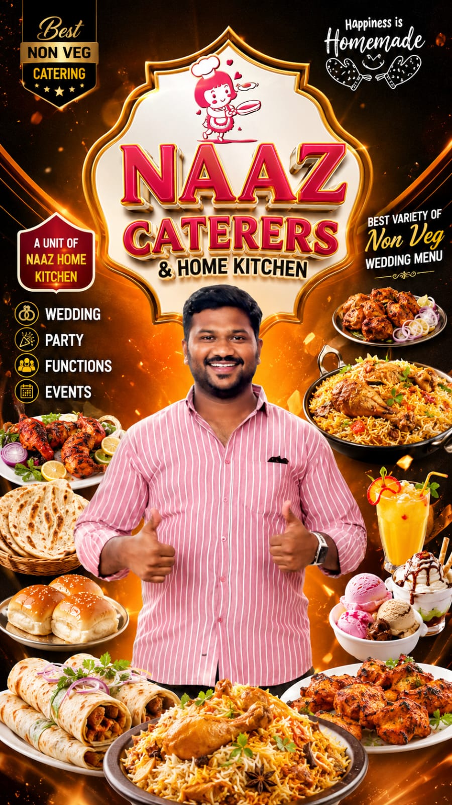 Naaz Caterers & Home Kitchen menu flyer